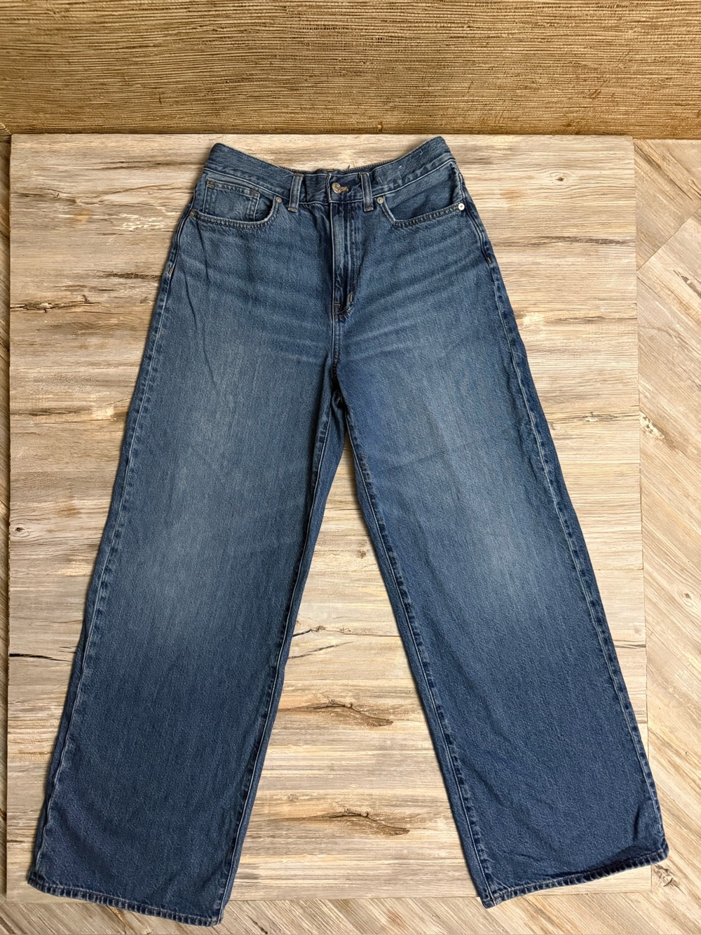 Madewell Superwide-Leg Jeans Women’s Size 28 Blue Denim Cotton 5-Pocket